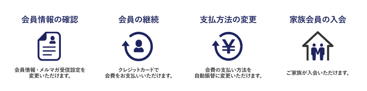 マイページで出来ること一覧