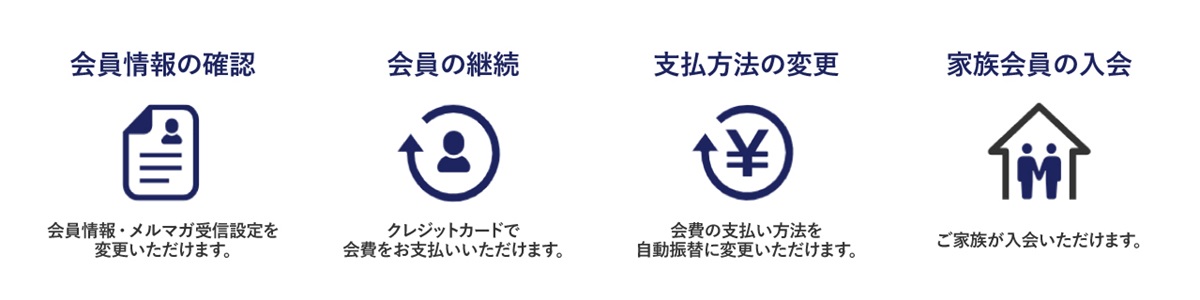 マイページで出来ること一覧