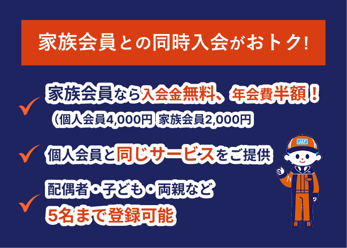 家族会員との同時入会がおトク！