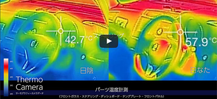 啓発映像「日なた」と「日陰」の車内温度