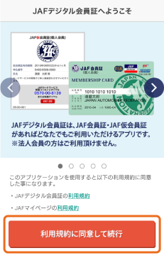 利用規約に同意して続行