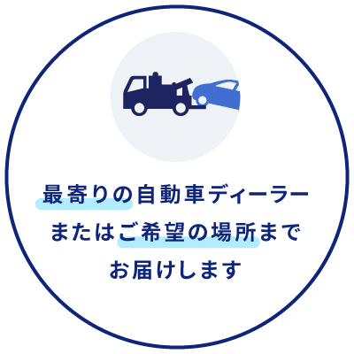 最寄りの自動車ディーラーまたはご希望の場所までお届けします