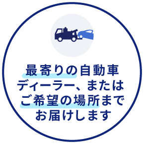 最寄りの自動車ディーラーまたはご希望の場所までお届けします