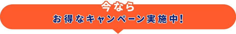 今ならお得なキャンペーン実施中！