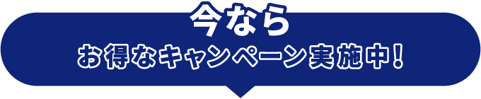 今ならお得なキャンペーン実施中!