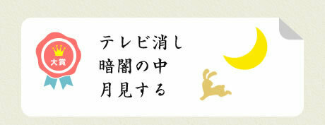 大賞／テレビ消し 暗闇の中 月見する