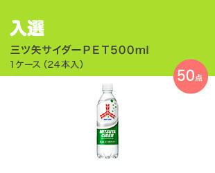 入選／三ツ矢サイダーPET500ml 1ケース（24本入）