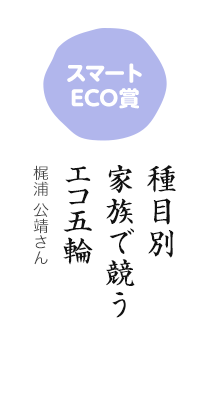 スマートECO賞／種目別 家族で競う エコ五輪／梶浦 公靖さん