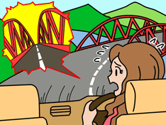 道路が傾いて見える