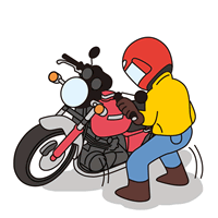 倒れたバイクの引き起こし方のコツ