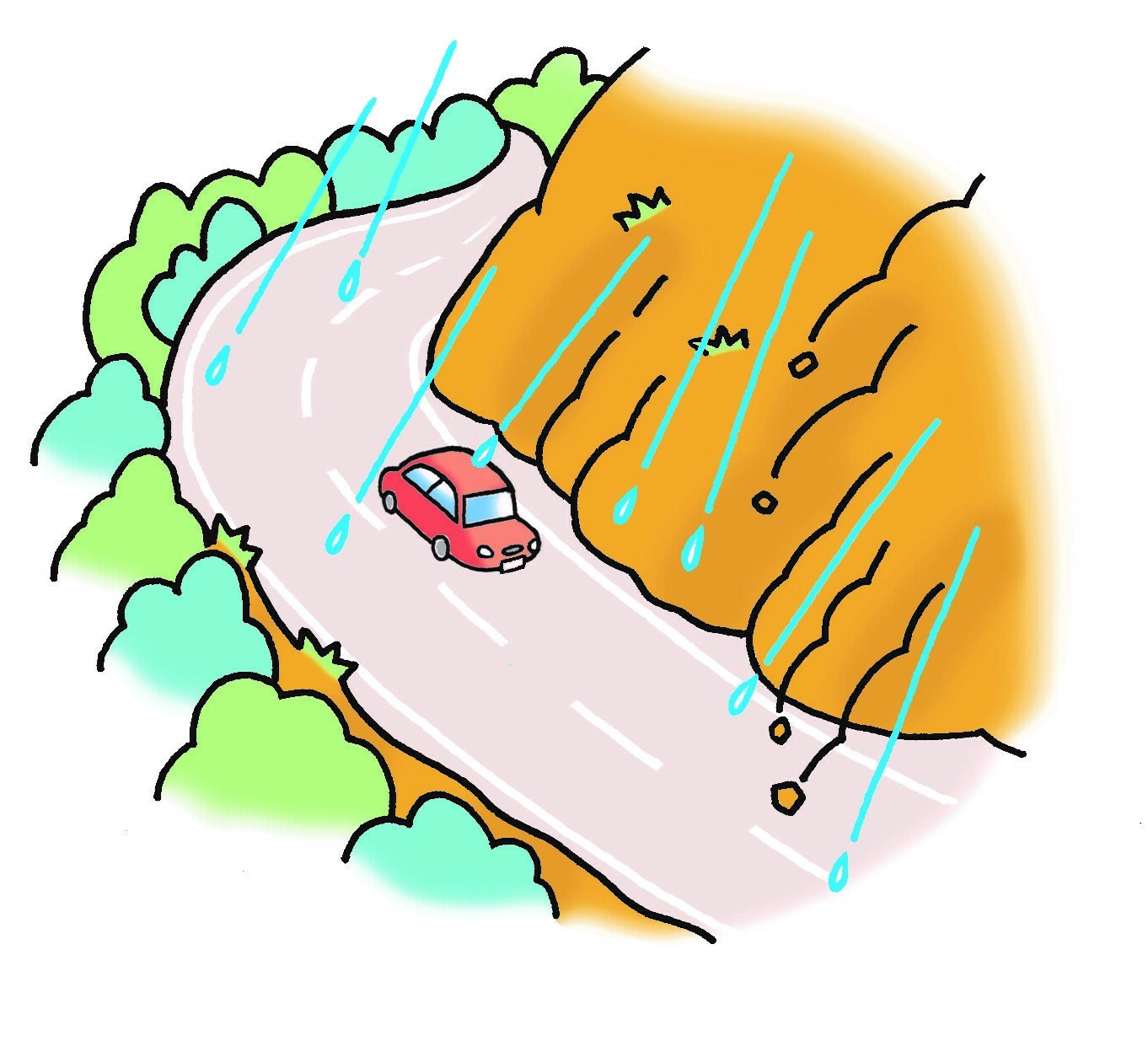 土砂災害で道路が寸断された場合、山間部では孤立の恐れも