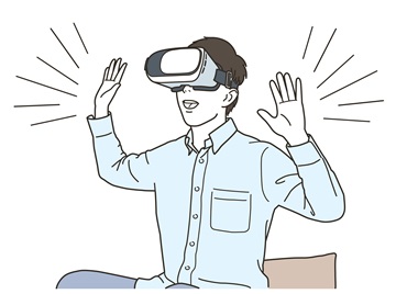 VRゴーグルを使用する男性