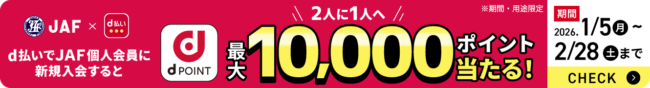 2人に1人へ dPOINT 最大10,000ポイント当たる！